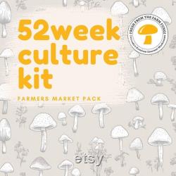 Gourmet Mushroom Farmers Market Culture Kit (52 week annual production pack)