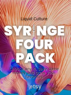 Gourmet Mushroom Liquid Culture 10ml Syringe 4 Pack Choose your favs and Save