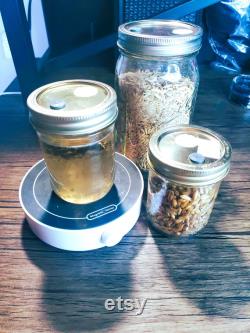 Grain Jar Liquid Culture Jar Lids (2 sizes) with self-healing injection port and reusable vent filter for air exchange when growing mushrooms
