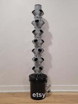 Gray 28 Plant Hydroponic Tower Reservoir Pump