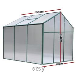 Greenhouse Aluminium Green House Garden Shed Polycarbonate 1.9x1.9M