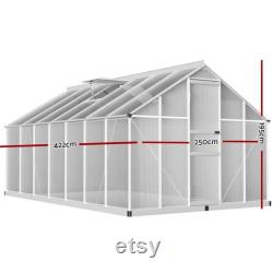 Greenhouse Aluminium Green House Polycarbonate Garden Shed 4.2x2.5M