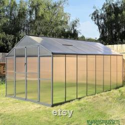 Greenhouse, Greenhouses for Outdoors with 2 Vents, Lockable Door, Rivet Structure, Heavy Duty, Aluminum Green House for Winters Garden