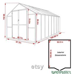 Greenhouse, Greenhouses for Outdoors with 2 Vents, Lockable Door, Rivet Structure, Heavy Duty, Aluminum Green House for Winters Garden