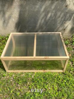 Greenhouse Mini Nursery Vented Garden Planter Plant Cover Wood Top Opening Door Cold Frame