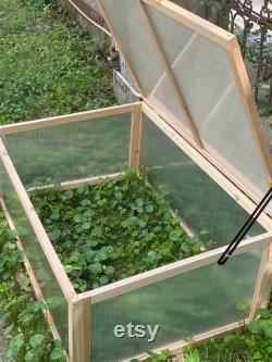 Greenhouse Mini Nursery Vented Garden Planter Plant Cover Wood Top Opening Door Cold Frame