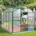 Greenhouse Polycarbonate Outdoor Garden Greenhouse Walk-in Portable 8'(l) X6'(w) X6.6'(h) Adjustable Roof Hot House