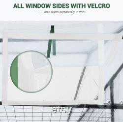 Greenhouse Screen Door 2 Windows 3 Tiers 6 Shelves 56 W x 29 D x 77 H Portable Plant Garden Green House (Clear)