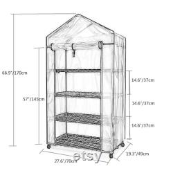 Greenhouse With Wheels 4 Tiers Indoor Outdoor All Season For Plants