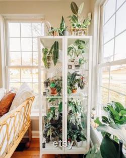 Greenhouses Glass-door cabinet, MILSBO, 28 3 4 x 16 1 2 x 68 7 8 Green