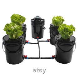 Grow1 Deep Water Culture (DWC) 4 Bucket with Reservoir Complete Hydroponic Kit