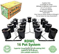 Grow 16 4 Row Recirculating Deep Water Culture RDWC System DWC