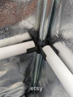 Grow Tent High CFM Kit PVC support brackets 4 Pack Grow Tent Braces Corner Bracket Snap In Crossbrace SCROG