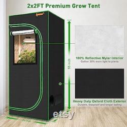 Grow Tent Kit Complete 3.3x3.3ft LED Grow Light Dimmable Full Spectrum Indoor Grow Tent Kit 24 x24 x55 Grow Tent with 4 Inch Ventilation Kit