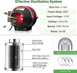 Grow Tent Kit Complete 3.3x3.3ft LED Grow Light Dimmable Full Spectrum Indoor Grow Tent Kit 24 x24 x55 Grow Tent with 4 Inch Ventilation Kit