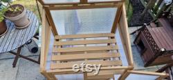 Handcrafted SOLID Mini Wooden Weatherproof Outdoor Cold Frame Greenhouse Planting Box Shelter for Garden Vegetables Plants 120 x 69cm