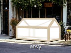 Handmade Wooden Cold Frame Greenhouse with Polycarbonate, Grow House for Garden
