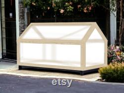 Handmade Wooden Cold Frame Greenhouse with Polycarbonate, Grow House for Garden