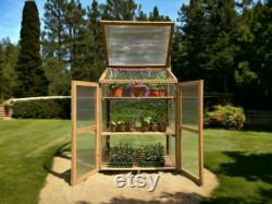 Handmade Wooden Greenhouse Mini Greenhouse for Cold Frame Gardening with Polycarbonate Growhouse