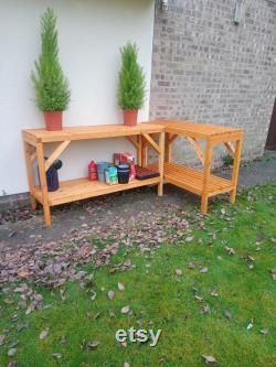 Heavy Duty Greenhouse wooden Staging and Potting Bench