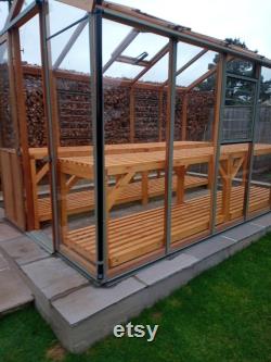 Heavy Duty Greenhouse wooden Staging and Potting Bench