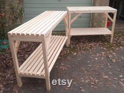 Heavy Duty Greenhouse wooden Staging and Potting Bench