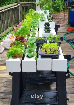 Hydroponic Growing System, 2 Vinyl Downspout 3x4 Inch With 4 End Caps System, DIY Kratky Container Gardening