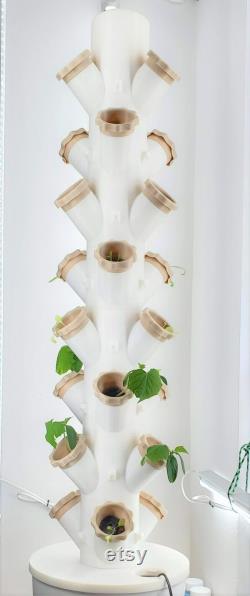 Hydroponic Tower Garden With Lights (24 pots)