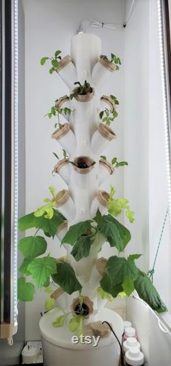 Hydroponic Tower Garden With Lights (24 pots)