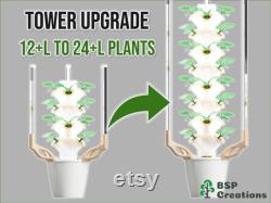 Hydroponic Tower Upgrade 12 Lights to 24 Plants Lights
