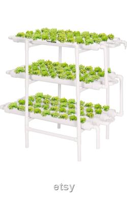 Hydroponics Growing System 108 Plant Sites, 3 Layers 12 Food-Grade PVC-U Pipes Hydroponic Gardening System Grow Kit with Water Pump