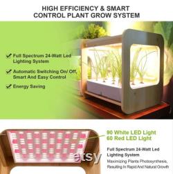 Indoor Gardening Growth Light With Bamboo Frame Plant Grow Box Cabinet Hydroponic Planter Water Hydroponic Garden System Kit