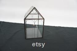 Indoor Greenhouse, Tabletop Metal and Glass Greenhouse, Planter, Terrarium, Glass Roof House, Vintage Metal Glass Greenhouse, Free USA Ship