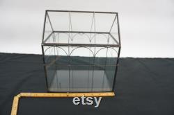 Indoor Greenhouse, Tabletop Metal and Glass Greenhouse, Planter, Terrarium, Glass Roof House, Vintage Metal Glass Greenhouse, Free USA Ship