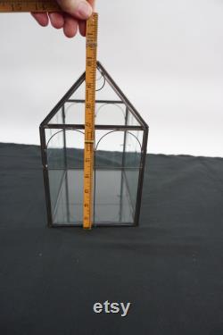 Indoor Greenhouse, Tabletop Metal and Glass Greenhouse, Planter, Terrarium, Glass Roof House, Vintage Metal Glass Greenhouse, Free USA Ship