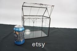 Indoor Greenhouse, Tabletop Metal and Glass Greenhouse, Planter, Terrarium, Glass Roof House, Vintage Metal Glass Greenhouse, Free USA Ship