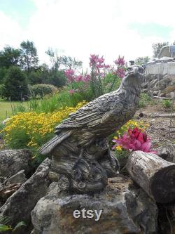 Jim's Otisco Concrete Eagle Statue in Brassy Bronze Finish for Outdoors