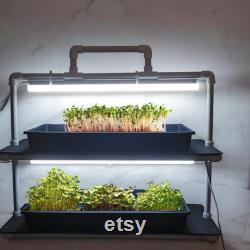 LED Grow Light Plant Stand with two Shelves and Two 10 W Full-Spectrum Light Bars for Seed Starting