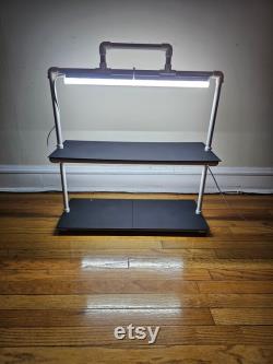 LED Grow Light Plant Stand with two Shelves and Two 10 W Full-Spectrum Light Bars for Seed Starting