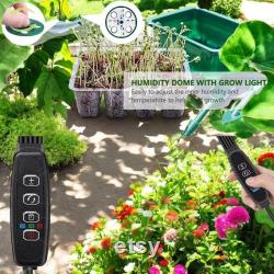 LED Nursery Pots Seed Starter Kit with Grow Light 12 Cell Germination Tray with Timer, Indoor Greenhouse Kit for Seedlings and Herbs