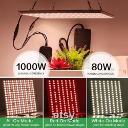 LED Plant Grow Lights Full Spectrum Hydroponic Grow Lights 600with1000W 3 Mode Dimmable