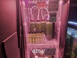 Lab Enclosure style cabinet, variable speed control fans, Day night full spectrum grow lights with dimmers
