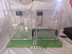 Lab Enclosure style cabinet, variable speed control fans, Day night full spectrum grow lights with dimmers