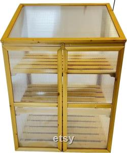 Large 3 Tier Wood Wooden Transparent Greenhouse Cold Frame Plants Flower Growth