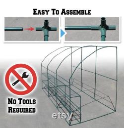 Large Walk-in Wall Greenhouse 10x5x7 H with 3 Tiers 6 Shelves Gardening (Green)