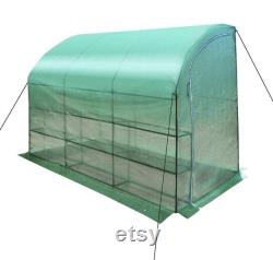 Large Walk-in Wall Greenhouse 10x5x7 H with 3 Tiers 6 Shelves Gardening (Green)