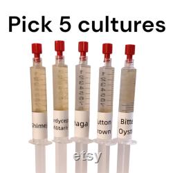 Liquid Culture 5 Pack Pick Any From List Grow Mushrooms At Home With Instructions