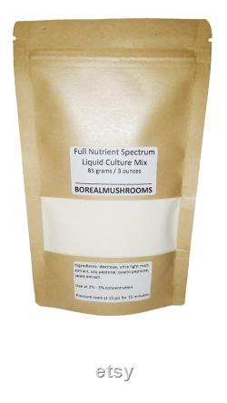 Liquid Culture Full Nutrient Spectrum Powdered Mix 85 gram 3 ounces Just add water