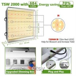 MARS HYDRO TSW 2000W Led Grow Light 3x3 4x4ft Coverage Full Spectrum for Indoor Plant Veg Flower Dimming knob for Hydroponic Greenhouse