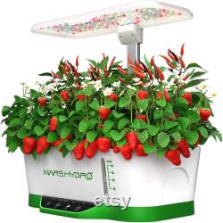 Mars Hydro 12 Pods Hydroponics Growing System with 6L Water Tank Dimmable LED Grow Light for Seeding and Clone